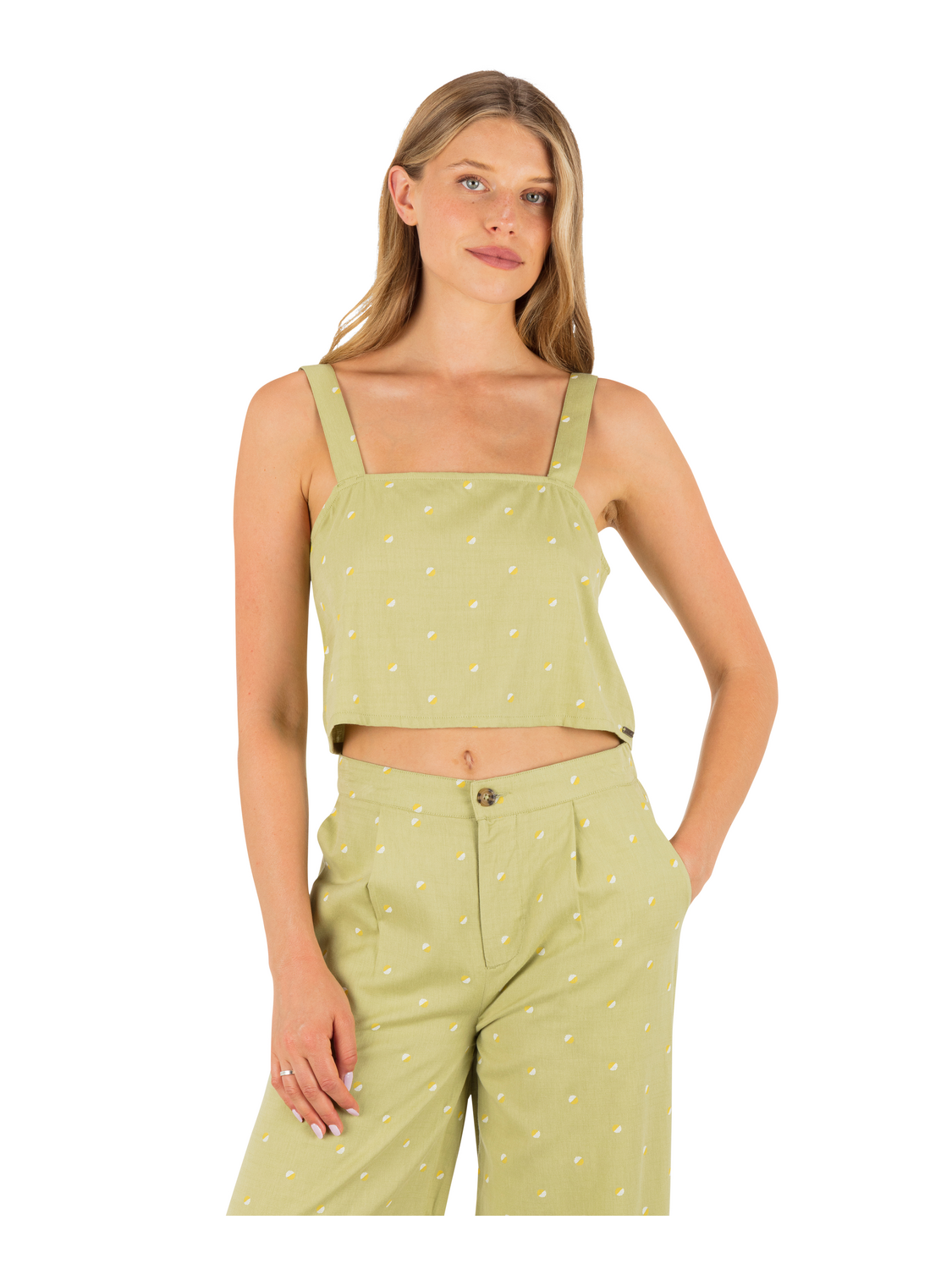 Wavy Dot Tank in Fern