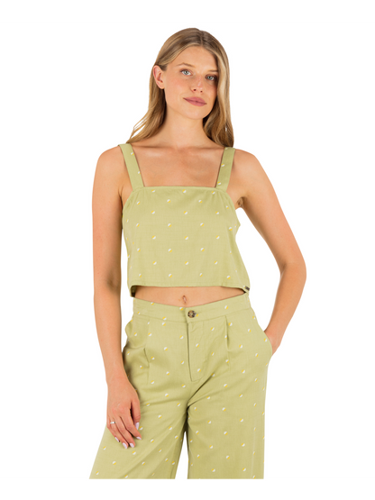 Wavy Dot Tank in Fern