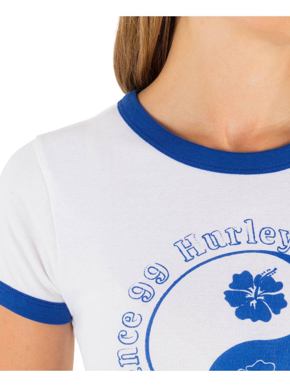 Peace Out Ringer Baby Tee in Hydro