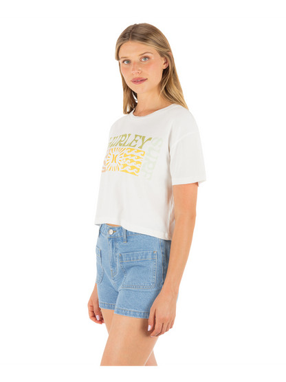 Surf Days Boxy Crop Tee in Tofu