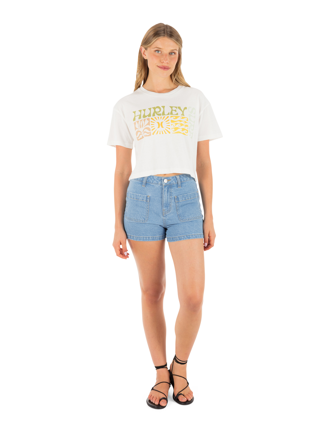 Surf Days Boxy Crop Tee in Tofu