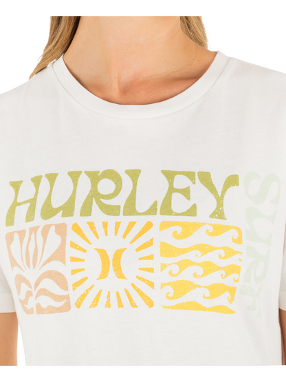 Surf Days Boxy Crop Tee in Tofu