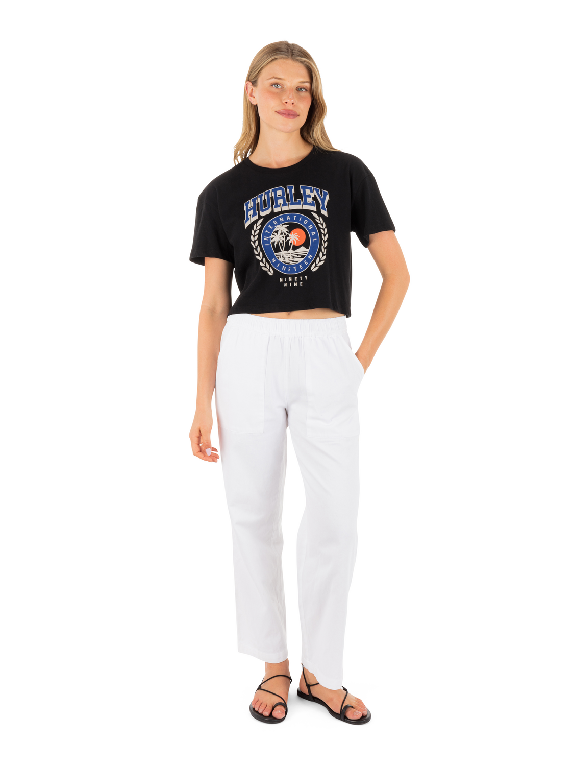 Academy Boxy Crop Tee in Black
