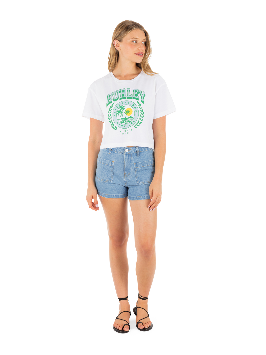 Academy Boxy Crop Tee in White