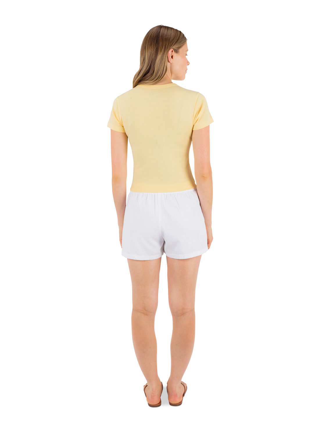 Hibiscus Stamp Baby Tee in Golden Haze