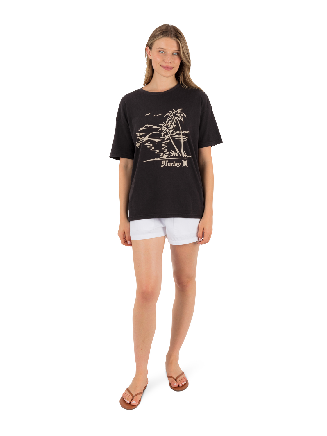 Fun In The Sun Boyfriend Tee in Off Black