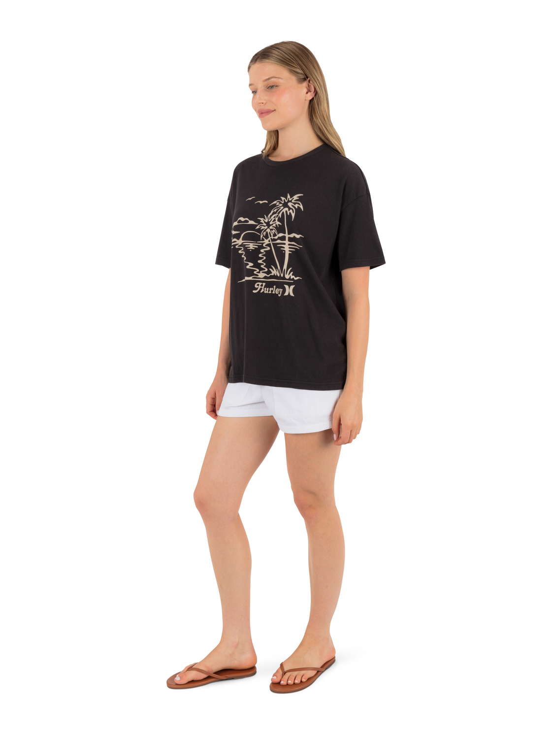 Fun In The Sun Boyfriend Tee in Off Black