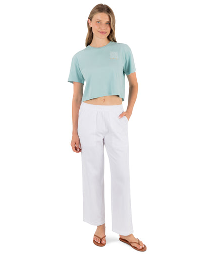 Quadrant Boxy Crop Tee in Canal Blue