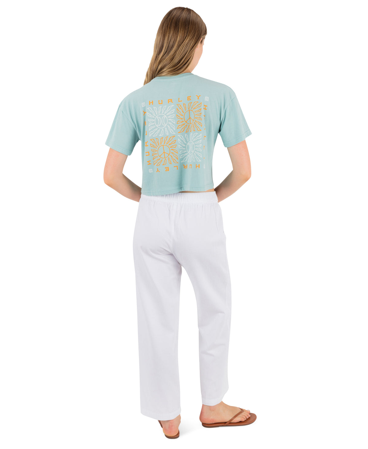 Quadrant Boxy Crop Tee in Canal Blue