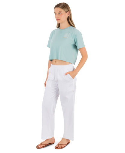 Quadrant Boxy Crop Tee in Canal Blue