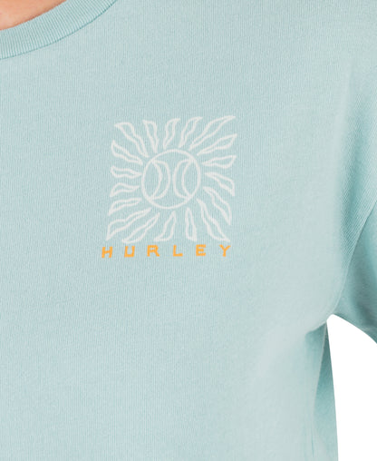 Quadrant Boxy Crop Tee in Canal Blue