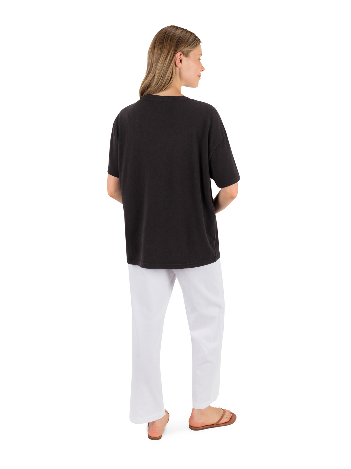 Surf Hooky Boxy Crop Tee in Off Black