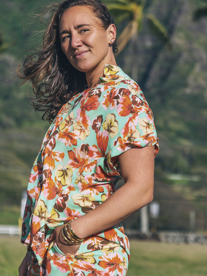 Ginko Clouds Short Sleeve in Ginko Green