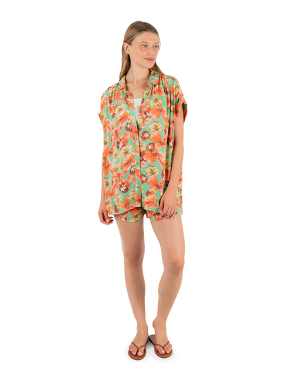 Ginko Clouds Short Sleeve in Ginko Green