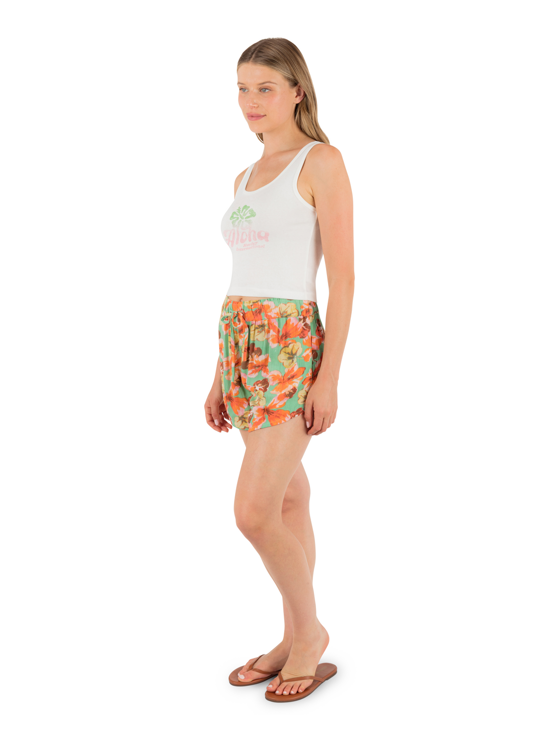 Greetings Scoop Crop Tank in Tofu