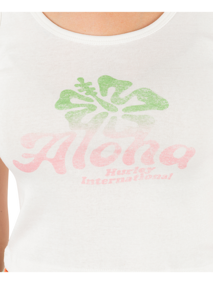 Greetings Scoop Crop Tank in Tofu