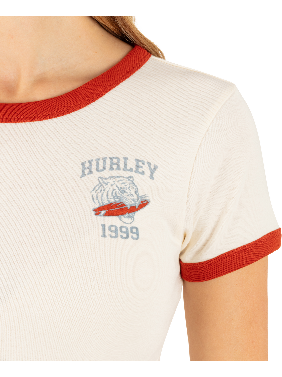 Wildcat Ringer Baby Tee in Cream