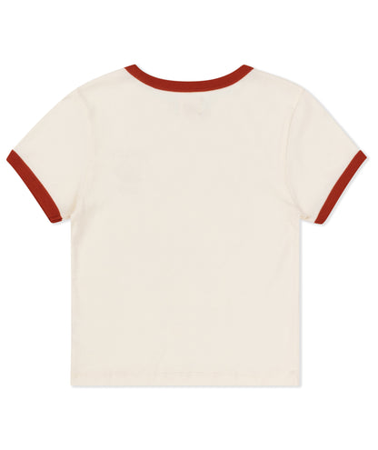 Wildcat Ringer Baby Tee in Cream