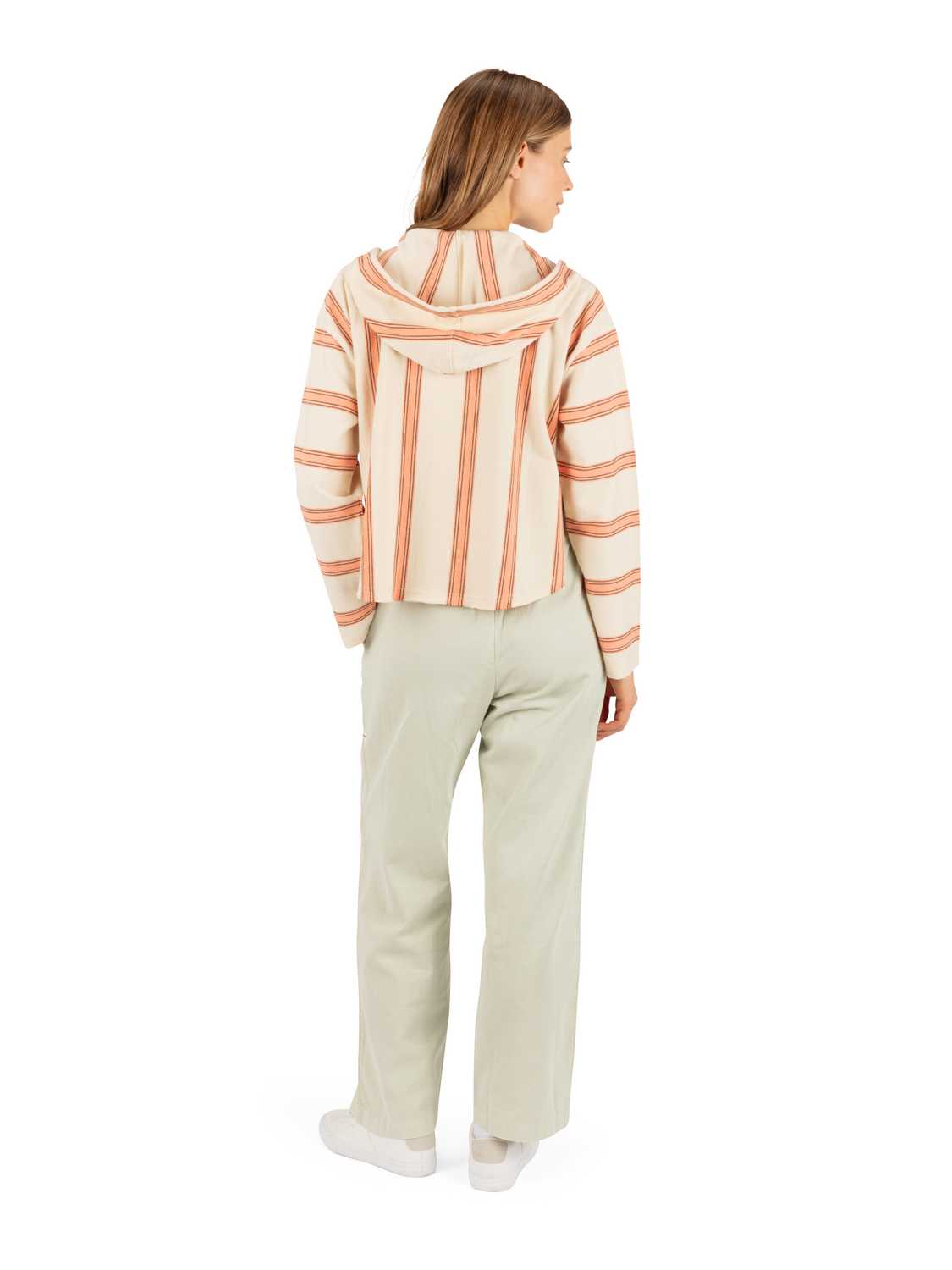 Endless Stripe Baja Fleece in Papaya Punch