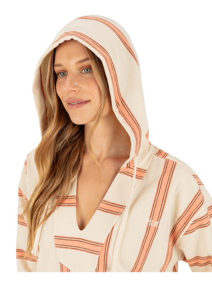 Endless Stripe Baja Fleece in Papaya Punch