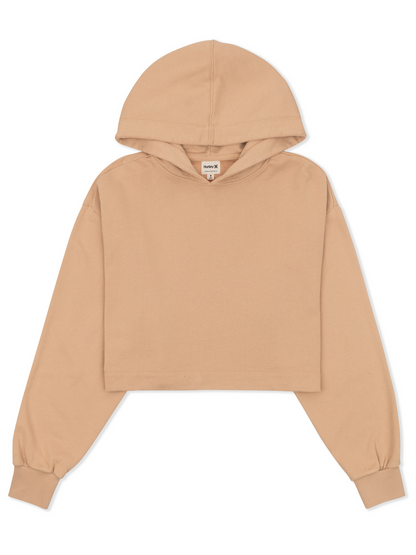 Stowe Crop Hoodie in Tan