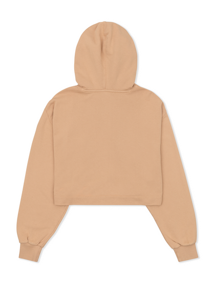 Stowe Crop Hoodie in Tan