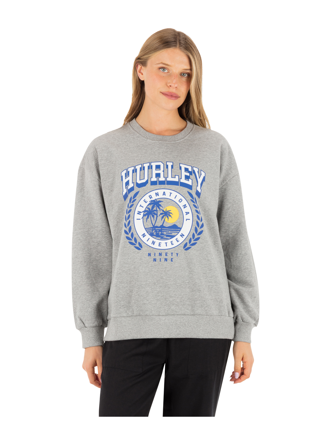 Academy Oversized Crew in Grey Heather