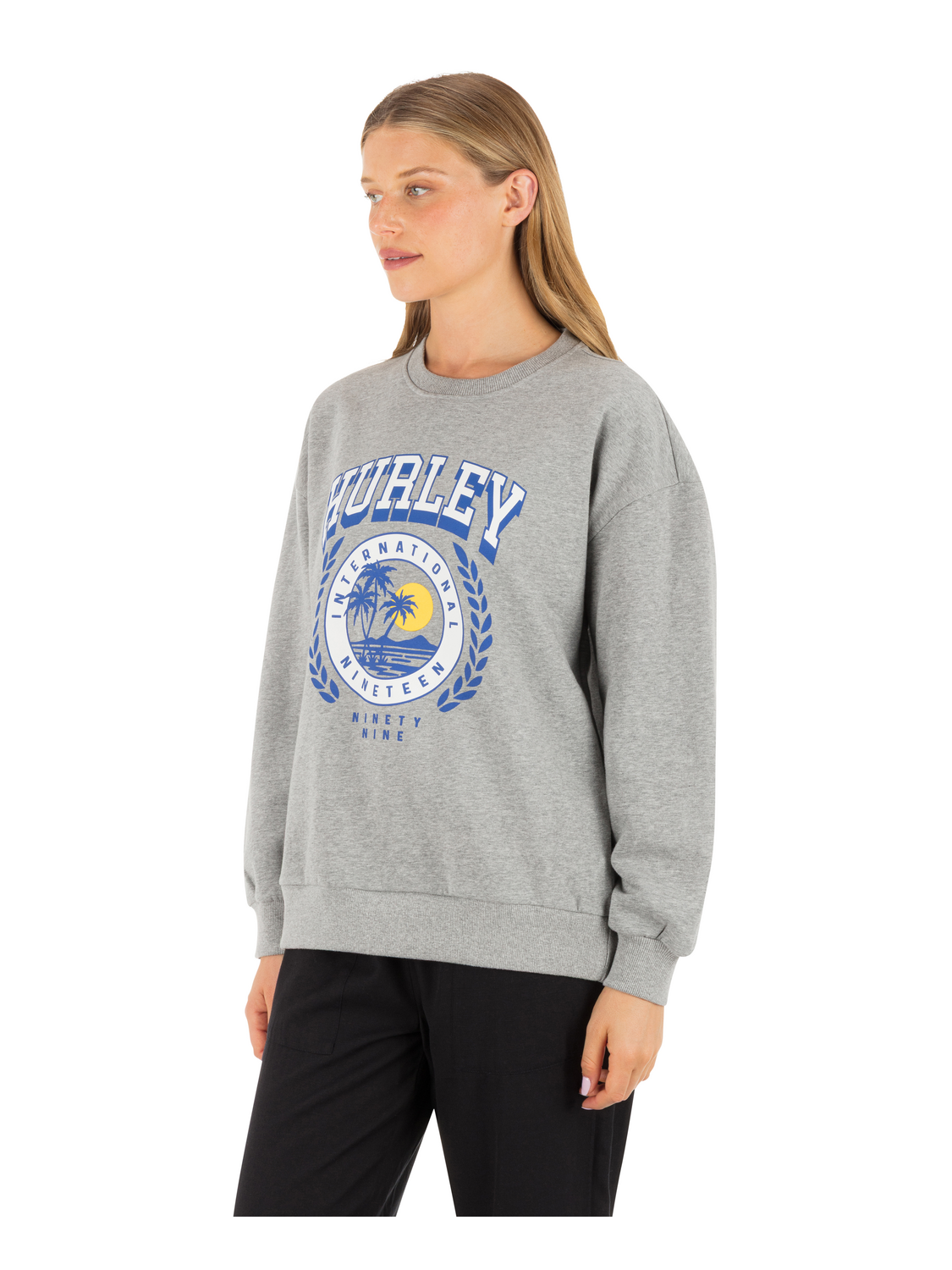 Academy Oversized Crew in Grey Heather