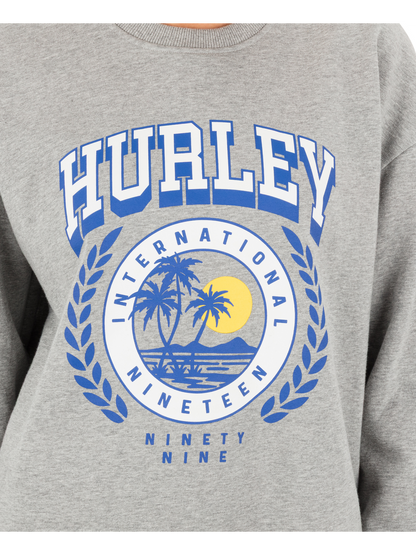 Academy Oversized Crew in Grey Heather
