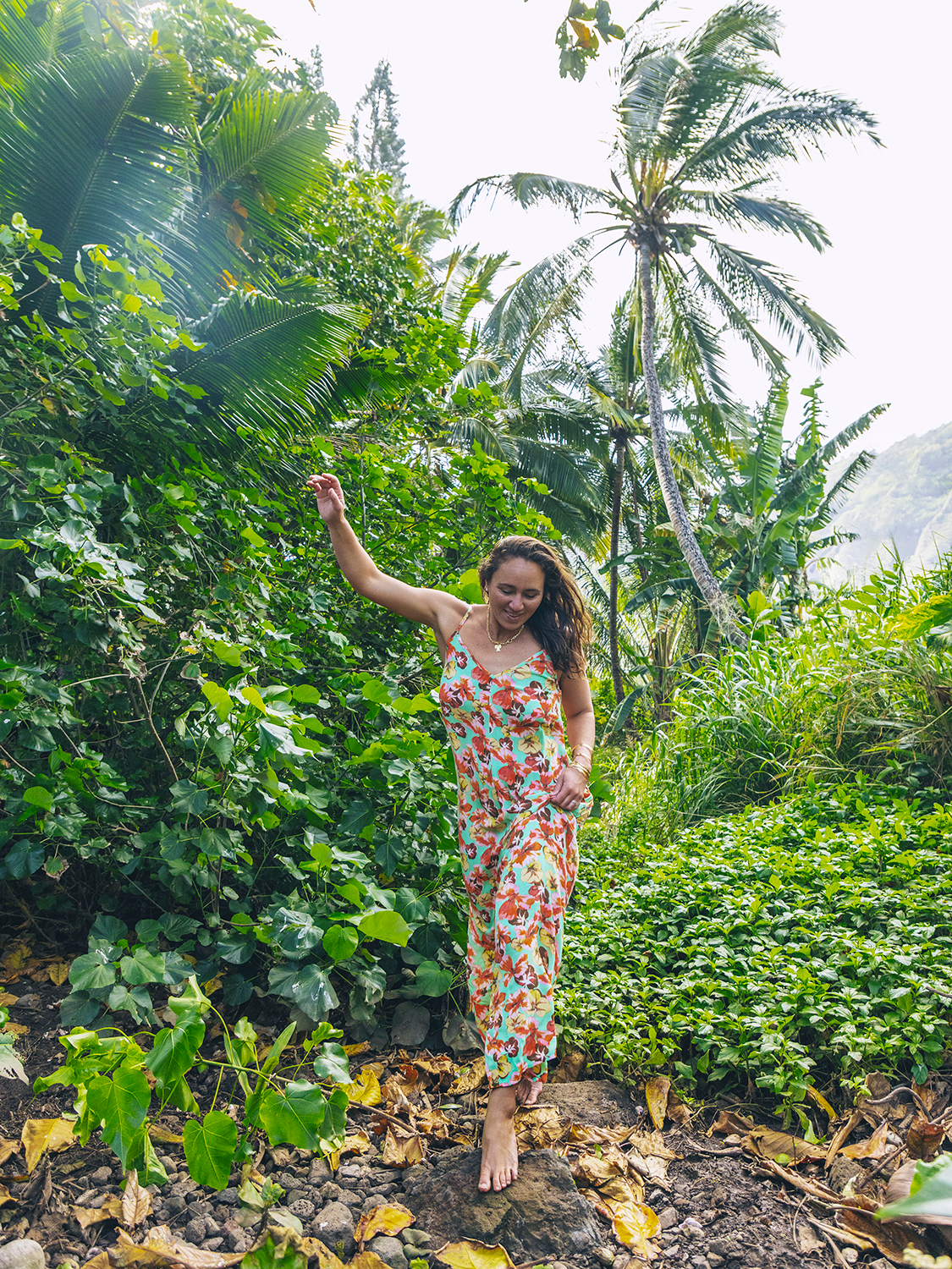 Gingko Clouds Jumpsuit in Ginko Green
