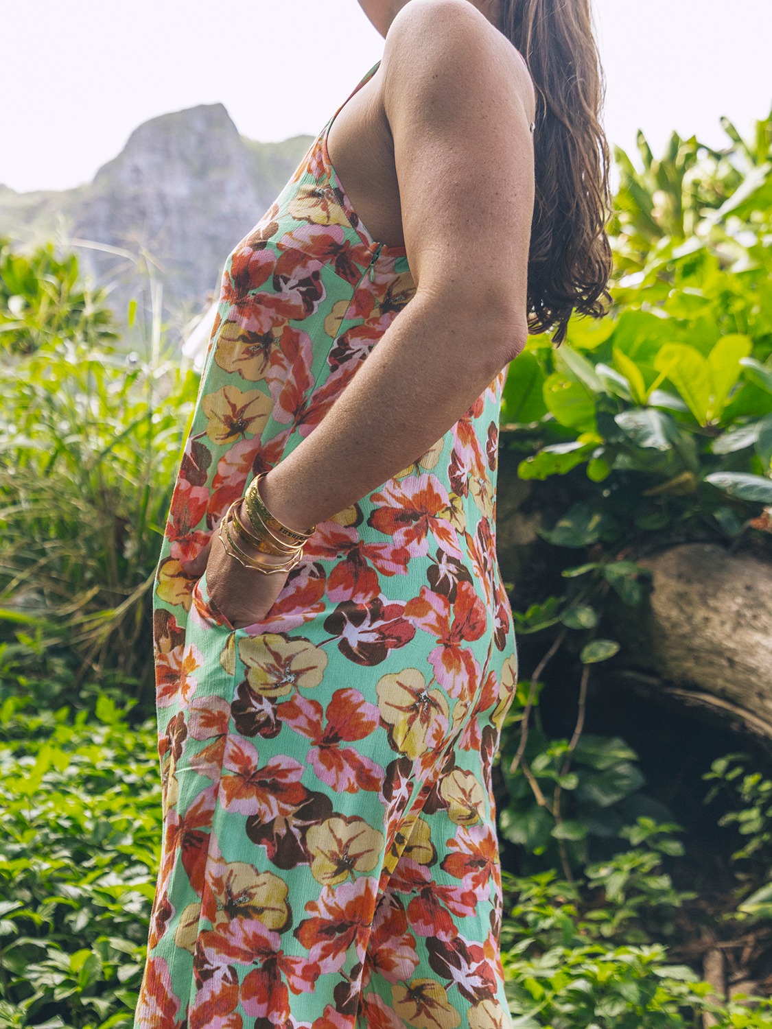 Gingko Clouds Jumpsuit in Ginko Green
