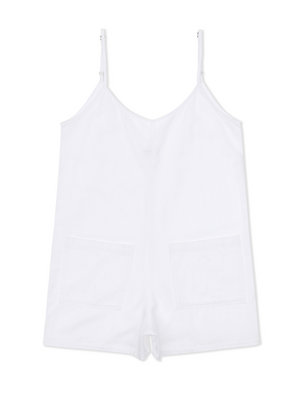 Wavy Days Romper in White