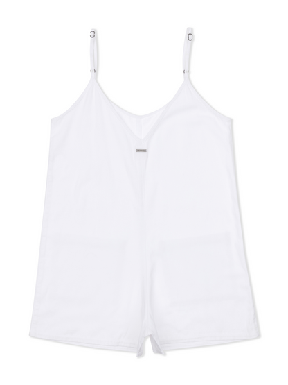 Wavy Days Romper in White