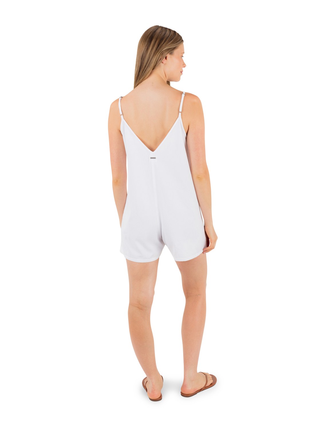 Wavy Days Romper in White