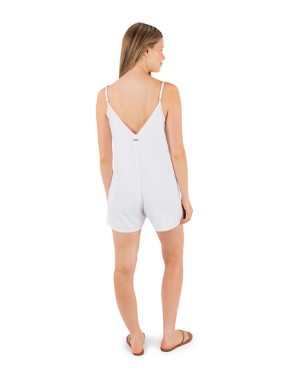 Wavy Days Romper in White