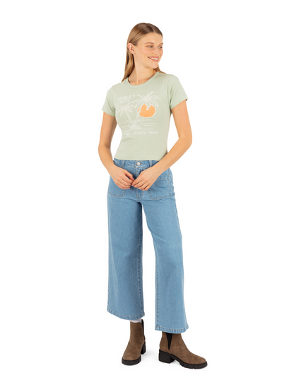 Summer Shoreline Baby Tee in Seafoam