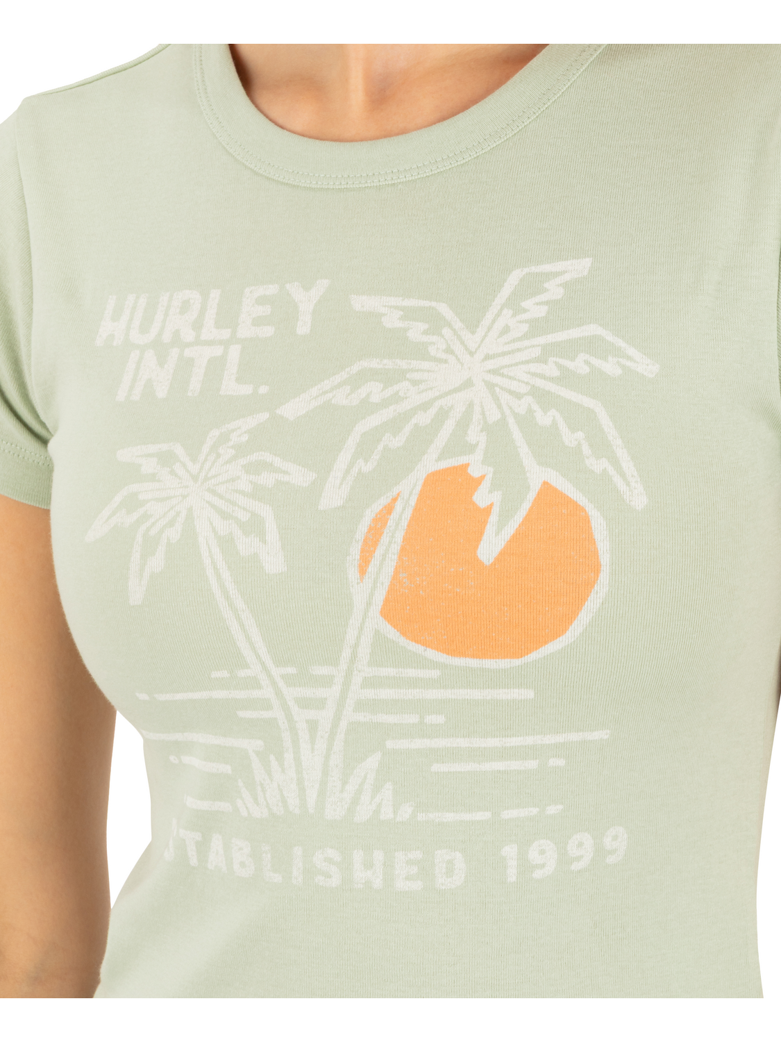Summer Shoreline Baby Tee in Seafoam