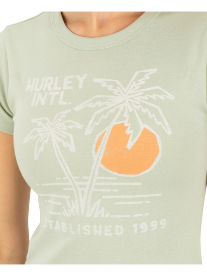 Summer Shoreline Baby Tee in Seafoam