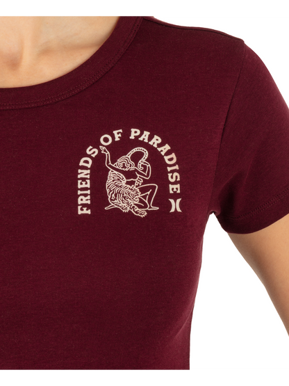 Friends Of Paradise Baby Tee in Fig