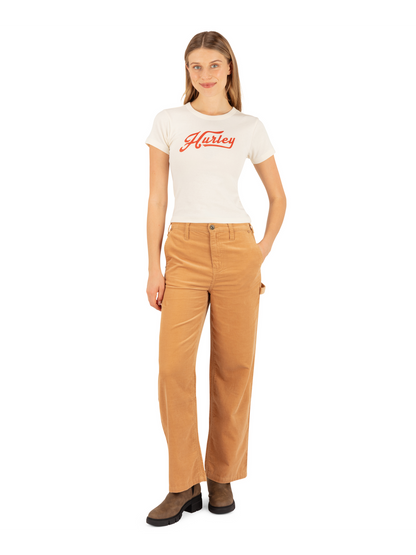 Vintage Pennant Baby Tee in Cream