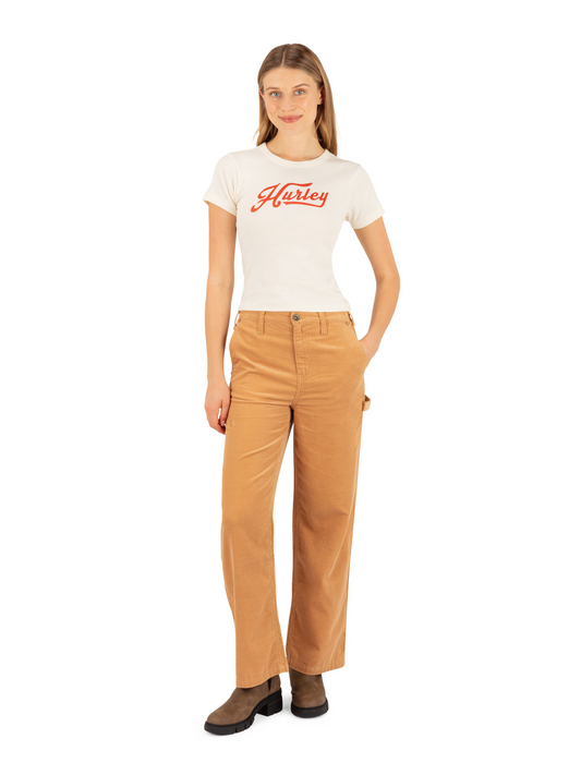 Vintage Pennant Baby Tee in Cream