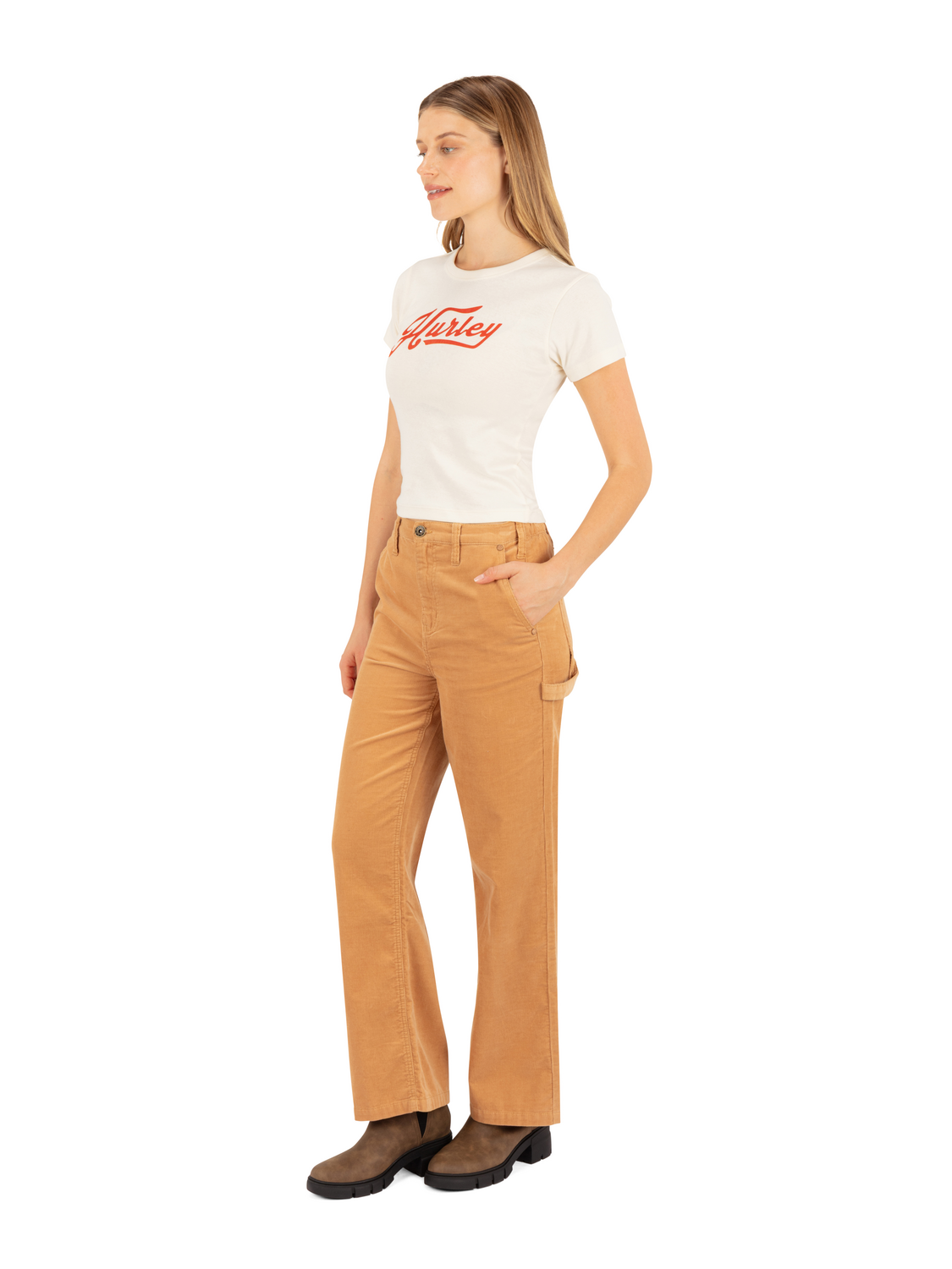 Vintage Pennant Baby Tee in Cream