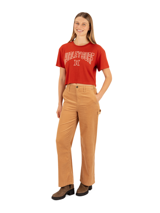 Collegiate Boxy Crop Tee in Red Clay