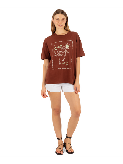 Vintage Postcard Boyfriend Tee in Cappucino