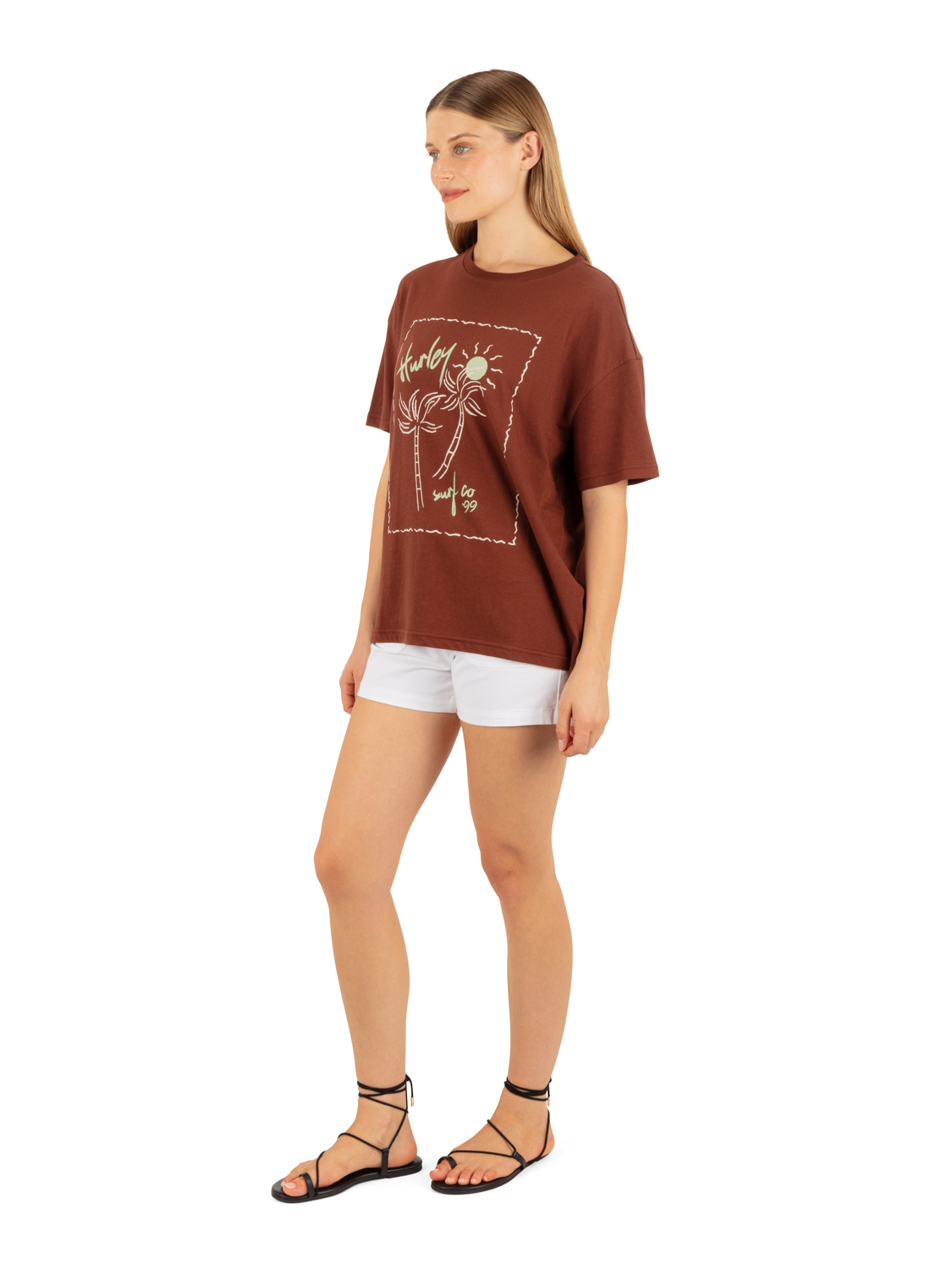 Vintage Postcard Boyfriend Tee in Cappucino