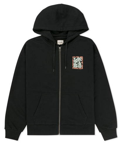 Hawaiian Kisses Zip Hoodie in Black