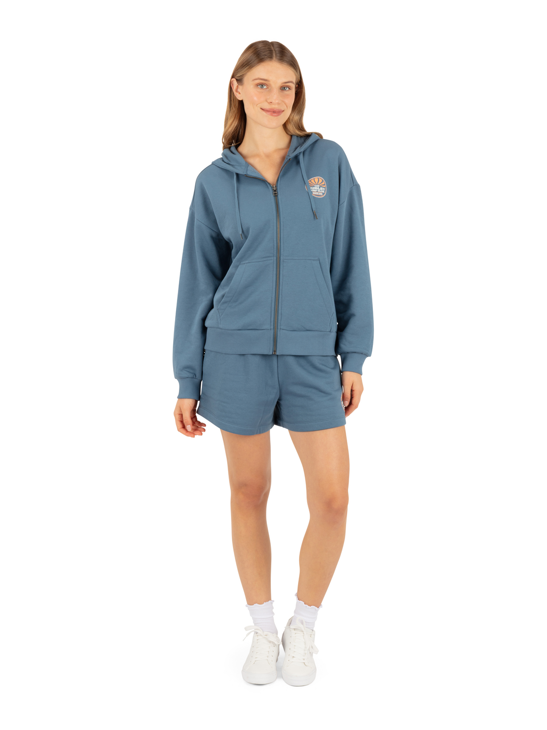 Worldwide Zip Hoodie in Oceanview