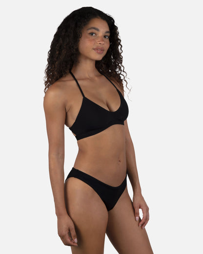 Solid Moderate Bikini Bottom in Black
