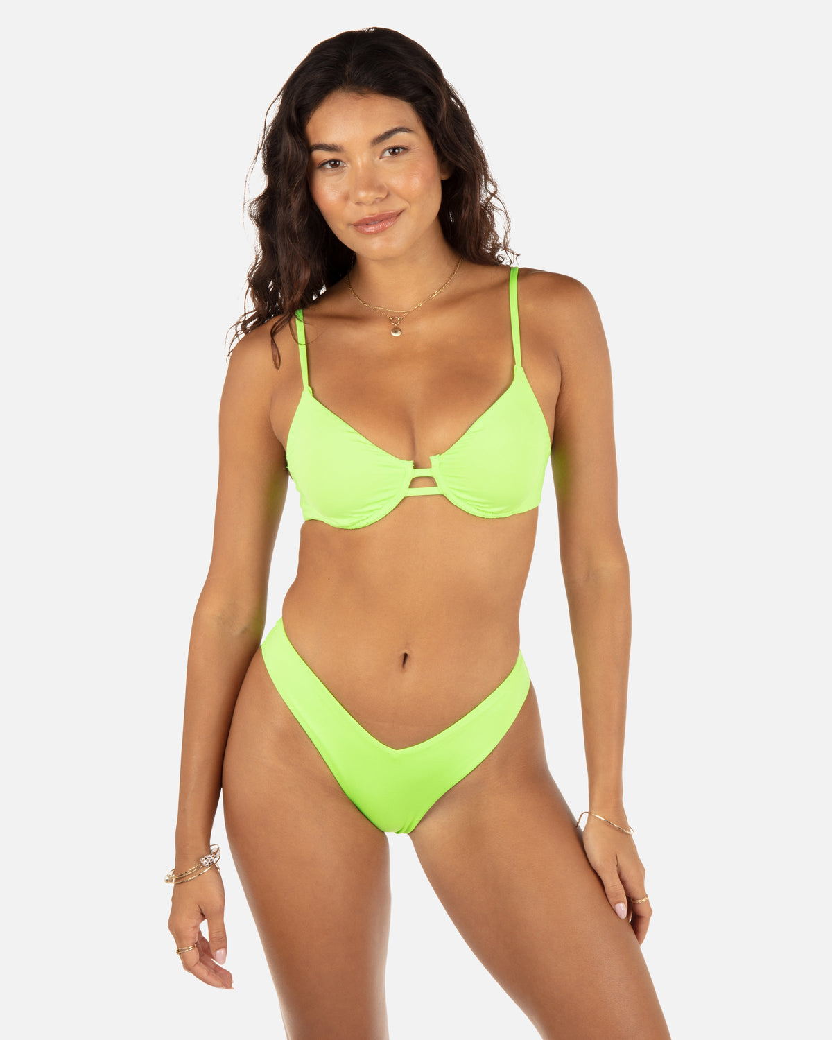 Solid V Front Skimpy in Key Lime