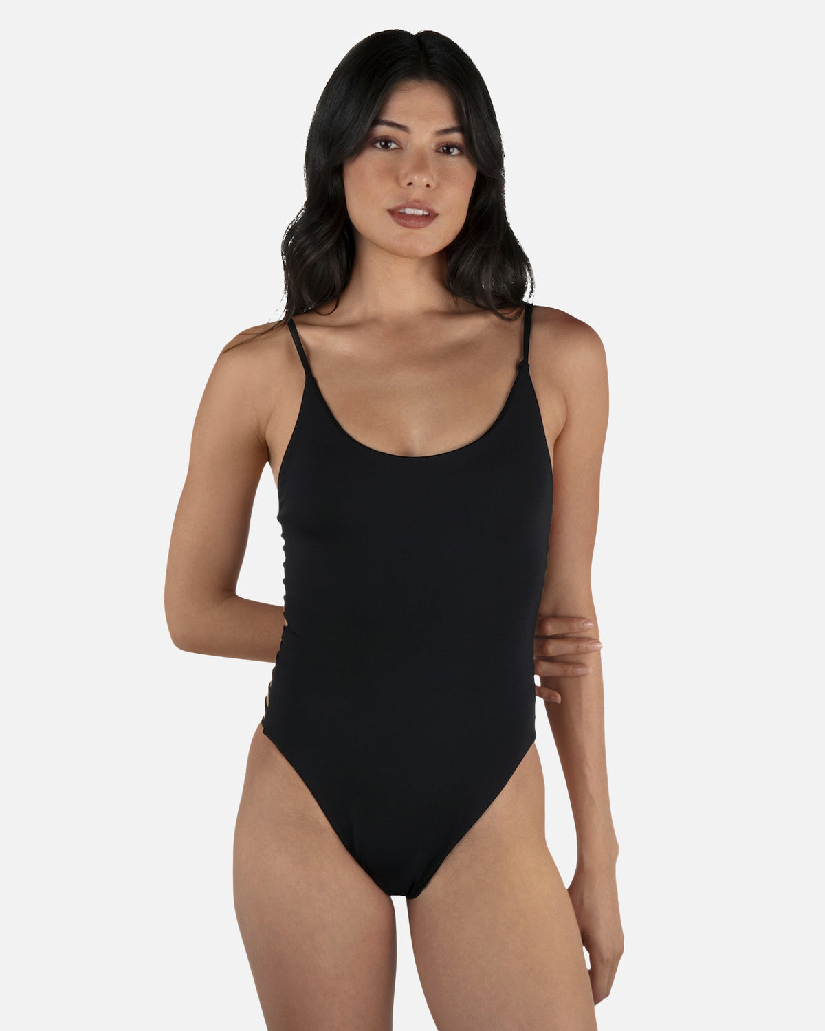 Solid Moderate One Piece in Black